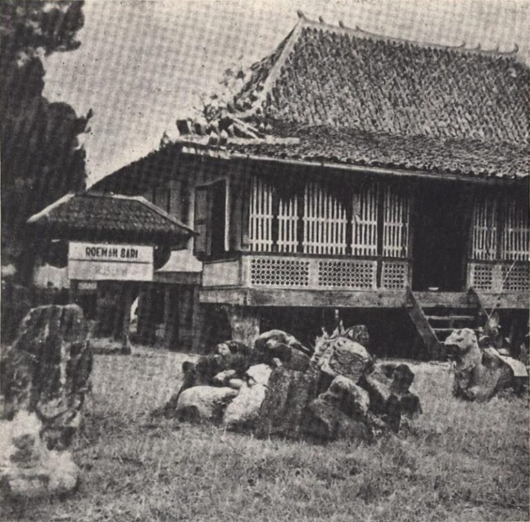 Ilustrasi Rumah Bari, rumah tua khas Palembang