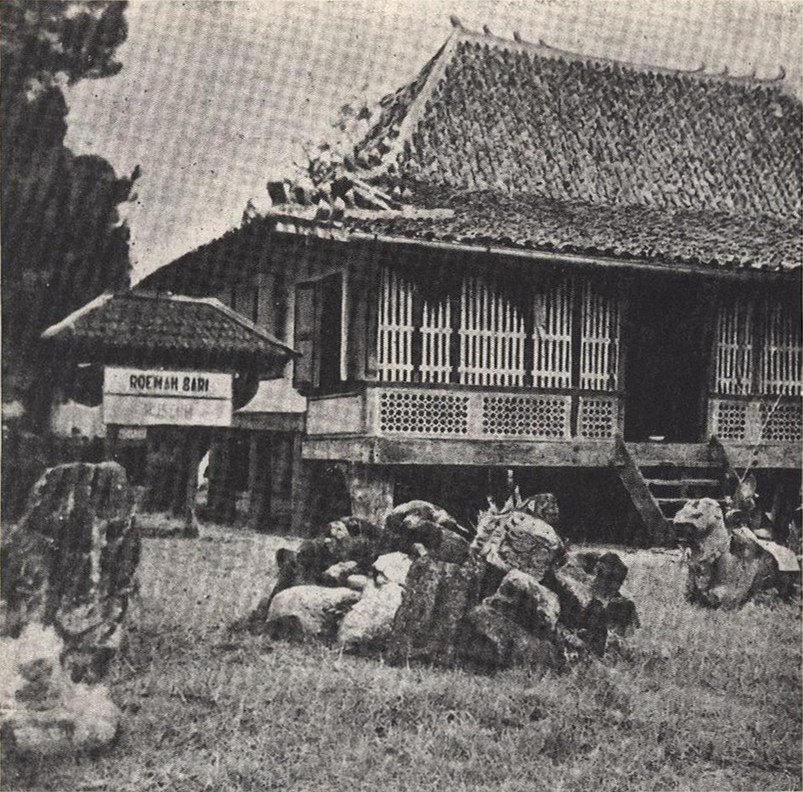 Ilustrasi Rumah Bari, rumah tua khas Palembang